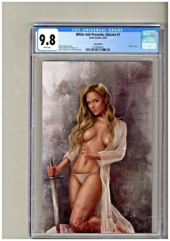 Glarien #1, CGC 9.8 graded comic book, Universal Blue label — front cover in its holder