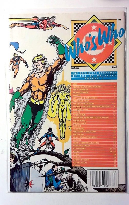 Who's Who: Definitive Directory DC Universe #1 (DC Comics, 1985), raw, ungraded comic book — front cover