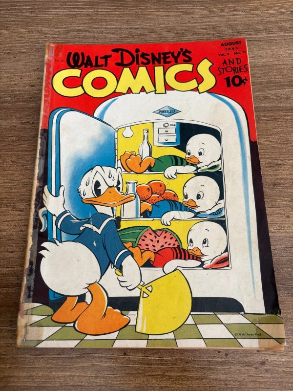 Walt Disney Comics & Stories #35 (Dell Comics, 1943), raw, ungraded comic book — front cover