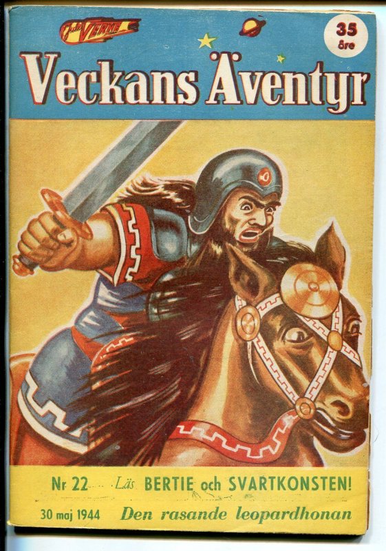 Jules Verne Veckans Aventyr Vol 5 #22 (1944), raw comic book in VF condition — front cover