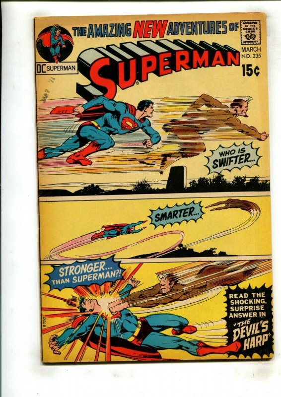 Superman #235 (DC Comics, 1971), raw comic book in 5.5 condition — front cover