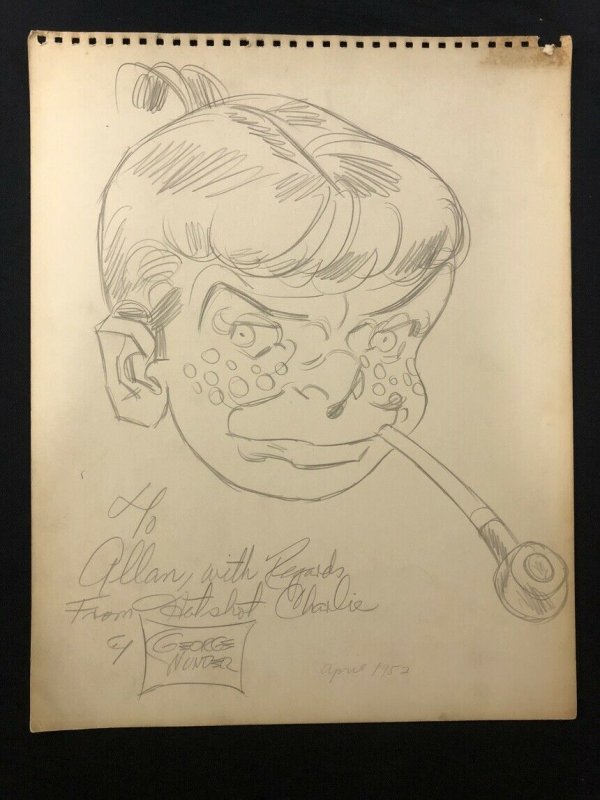 Hotshot Charlie Sketch by George Wunder April 1952- Terry & the Pirates (1952), raw, ungraded comic book — front cover