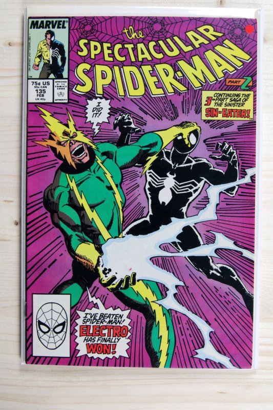 The Spectacular Spider-Man #135 (Marvel Comics, 1988), raw comic book in NM- 9.2 condition — front cover