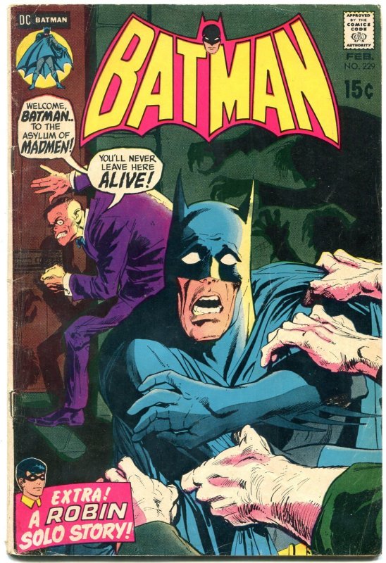 Batman #229 (DC Comics, 1971), raw comic book in VG condition — front cover