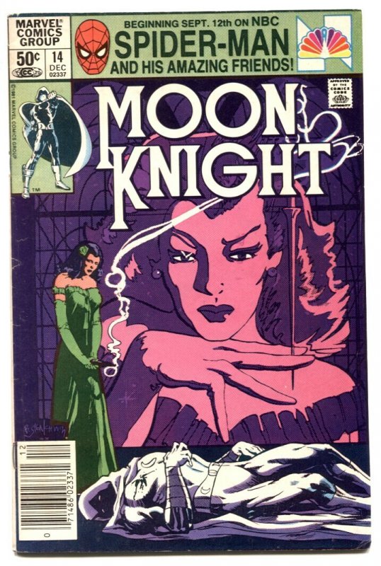Moon Knight #14 - 1981 - Marvel - Vg/fn - Comic Book (Marvel Comics, 1981), raw comic book in VG/FN condition — front cover