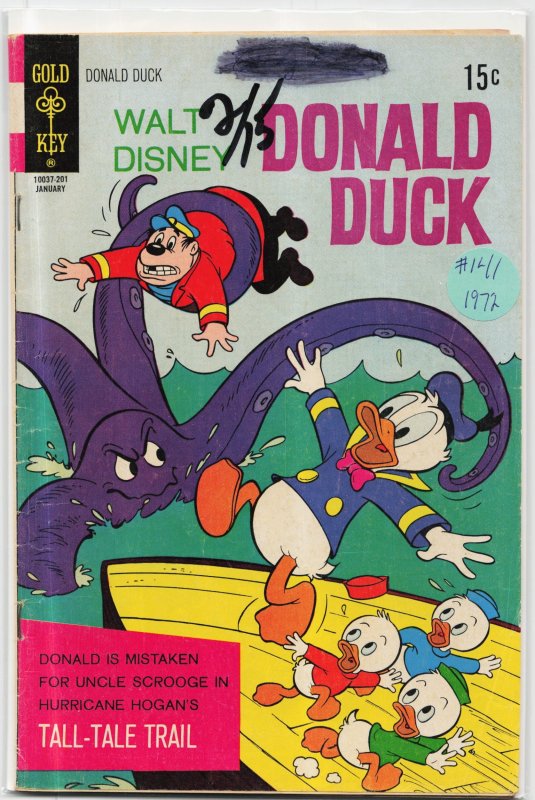 Donald Duck #141 (Gold Key, 1972), raw, ungraded comic book — front cover