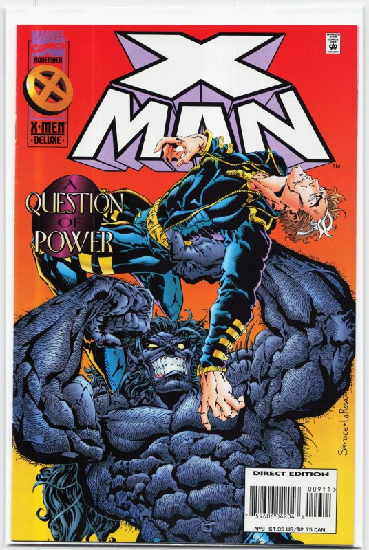 X-Man #9 (1995), raw, ungraded comic book — front cover