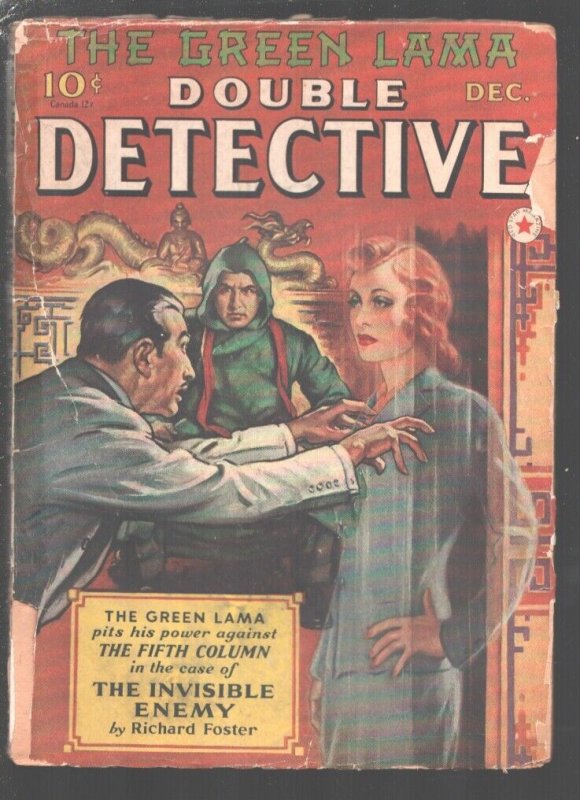 Double Detective 12/1940-Green Lama Hero Pulp-"The Invisible Enemy" by Robert..., raw, ungraded comic book — front cover