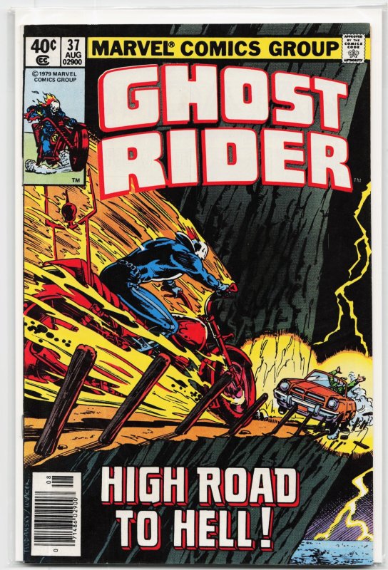 Ghost Rider #37 (Marvel Comics, 1979), raw, ungraded comic book — front cover