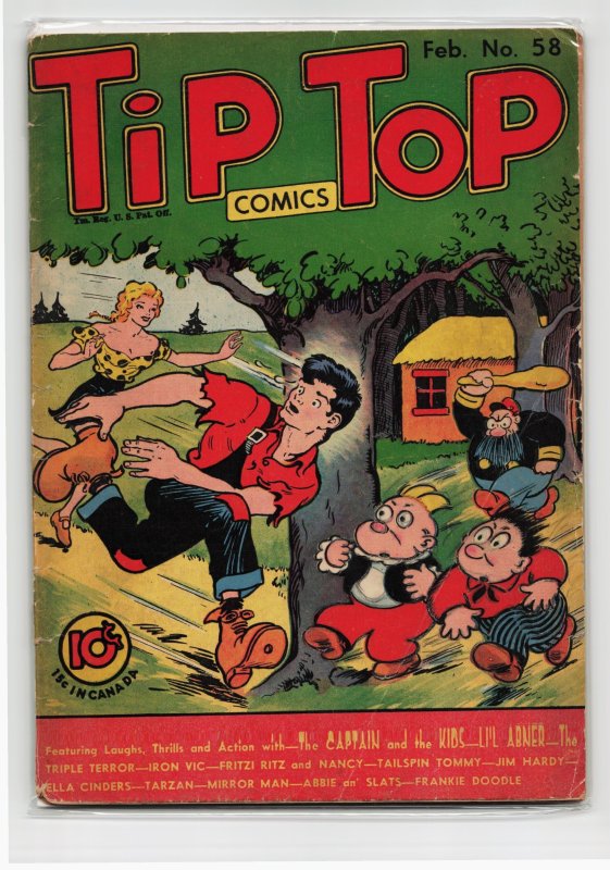 Tip Top Comics #58 (United Feature Syndicate, 1941), raw, ungraded comic book — front cover