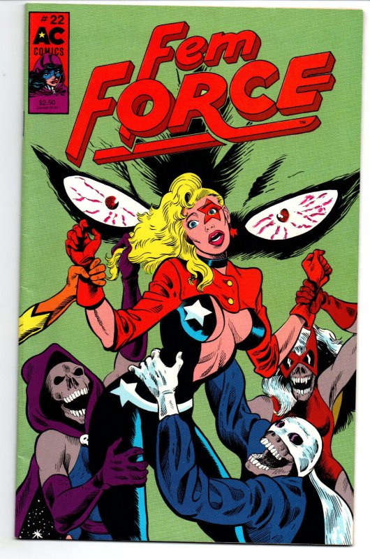 Femforce #22 (1989), raw comic book in VF condition — front cover