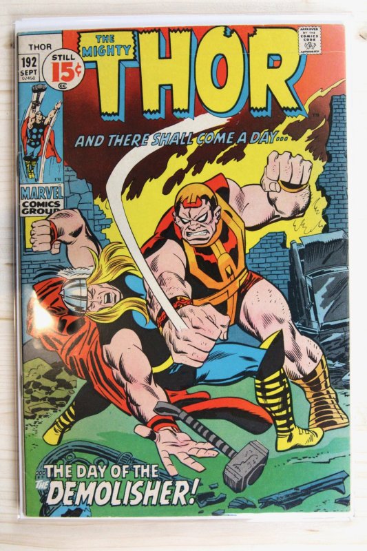 Thor #192 (Marvel Comics, 1971), raw comic book in FN 6.0 condition — front cover