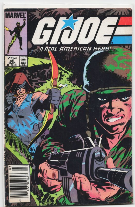 G.I. Joe: A Real American Hero #45 (Marvel Comics, 1986), raw, ungraded comic book — front cover