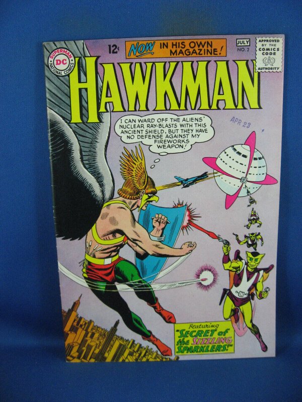 Hawkman #2 (DC Comics, 1964), raw comic book in VF condition — front cover