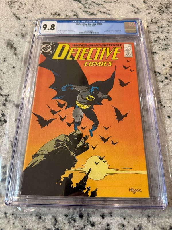 Detective Comics #583 (DC Comics), CGC 9.8 graded comic book, Universal Blue label — front cover in its holder