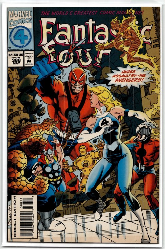 Fantastic Four #388 (Marvel Comics, 1994), raw, ungraded comic book — front cover