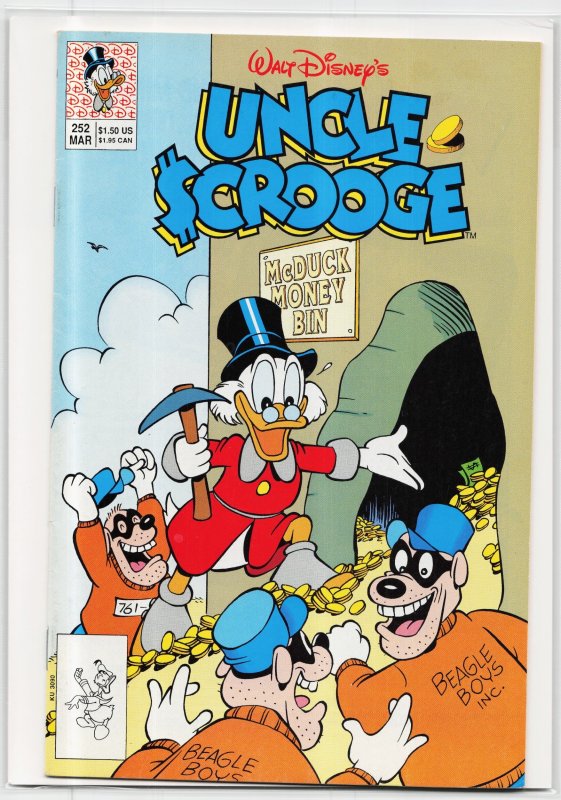 Uncle Scrooge #252 (Gladstone, 1991), raw, ungraded comic book — front cover