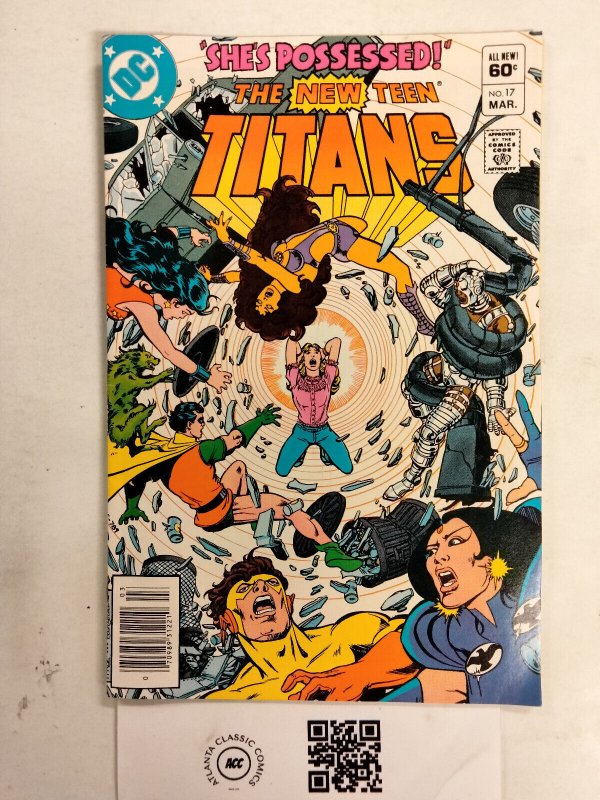 New Teen Titans #17 (DC Comics), raw comic book in VF condition — front cover
