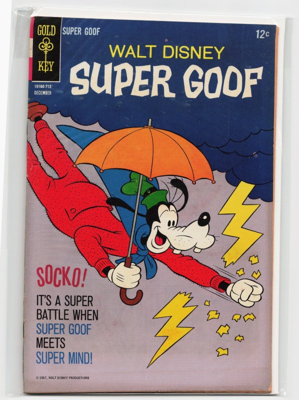 Top Comics Walt Disney Super Goof #2 (Gold Key, 1967), raw, ungraded comic book — front cover