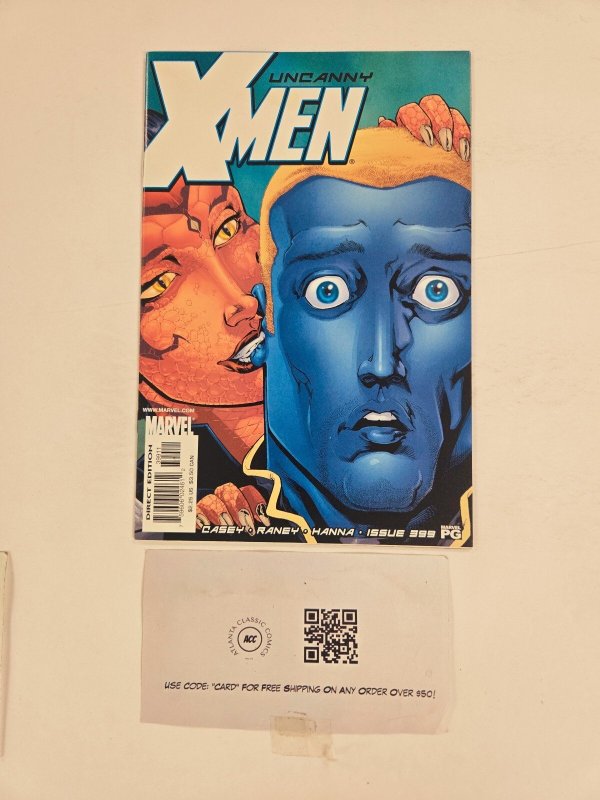 Uncanny X-Men #399 (Marvel Comics, 2001), raw comic book in NM condition — front cover