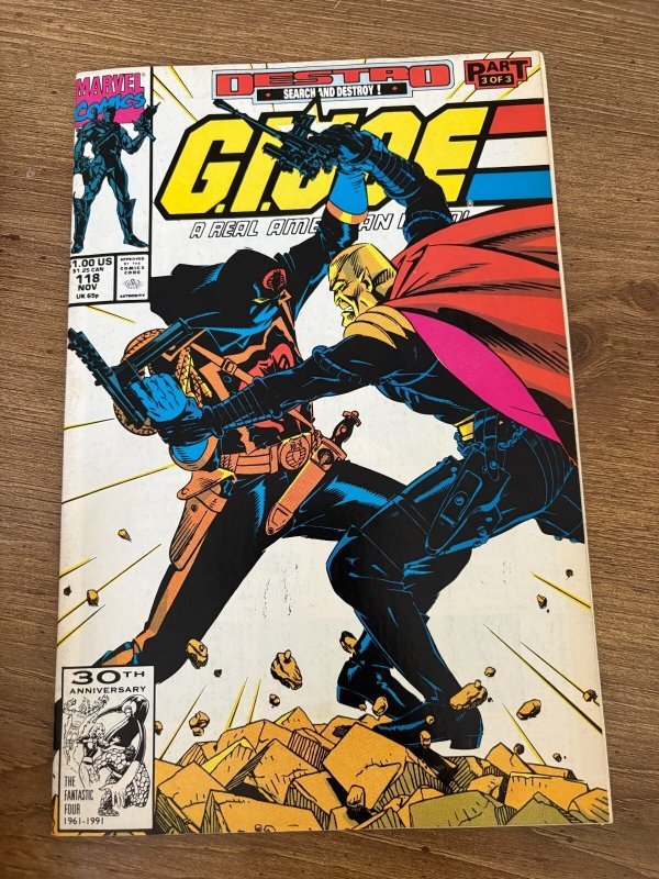 G.I. Joe #118 (Marvel Comics), raw comic book in VF condition — front cover