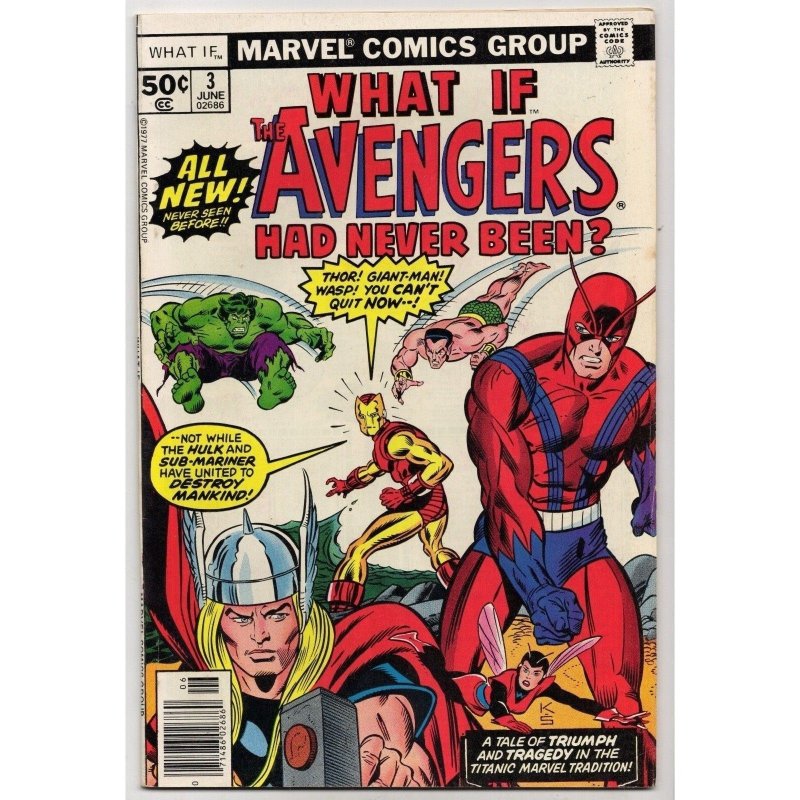 What If...? #3 (Marvel Comics, 1977), raw comic book in FN- 5.5 condition — front cover