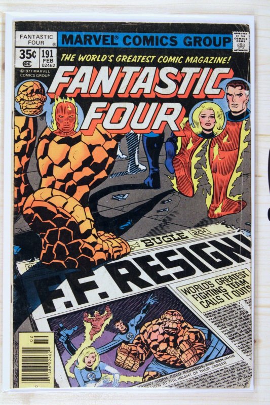 Fantastic Four #191 (Marvel Comics, 1978), raw comic book in FN 6.0 condition — front cover