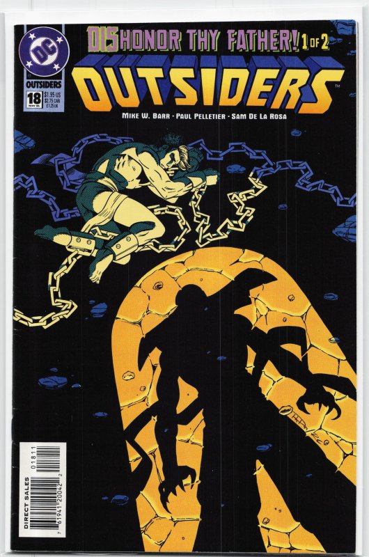 Outsiders #18 (1995), raw, ungraded comic book — front cover