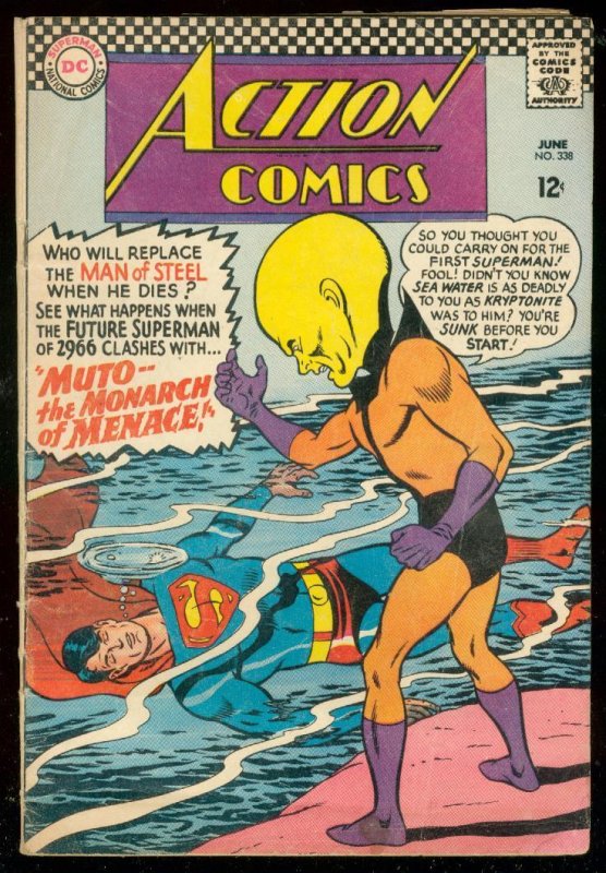 Action Comics #338 (DC Comics, 1966), raw comic book in VG condition — front cover