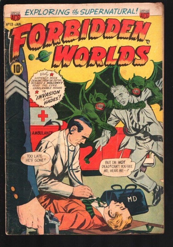 Forbidden Worlds #13 (American Comics Group, 1953), raw, ungraded comic book — front cover