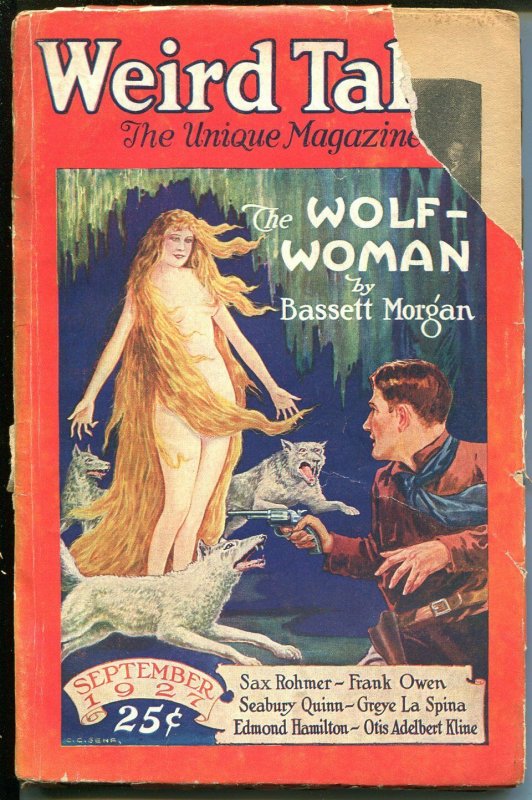 Weird Tales 9/1927-Popular-horror-fantasy-rare Pulp Magazine-spicy Cover-G+, raw, ungraded comic book — front cover