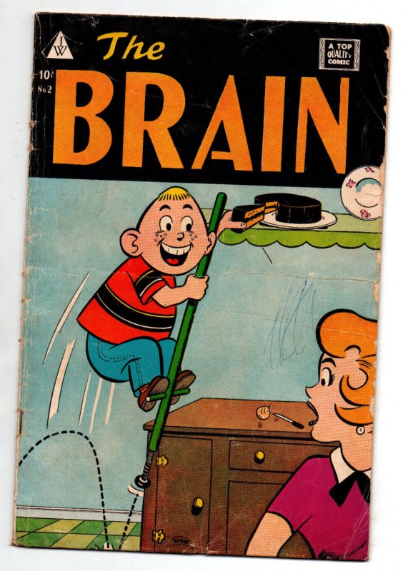The Brain #2 (1957), raw comic book in GD condition — front cover