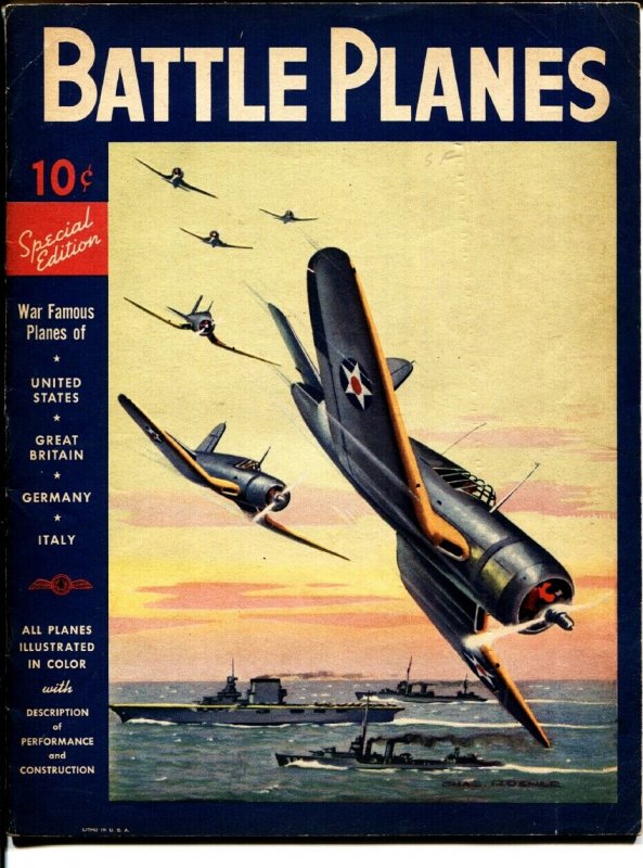 Battle Planes 1941 Dell-Special Edition-WWII Comic Book Style mag (Dell Comics, 1941), raw, ungraded comic book — front cover