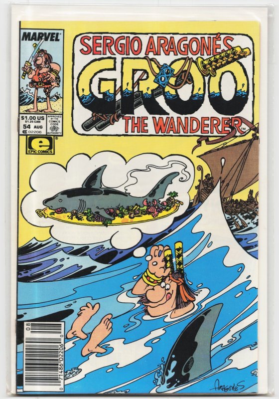 Groo the Wanderer #54 (Marvel Comics, 1989), raw, ungraded comic book — front cover