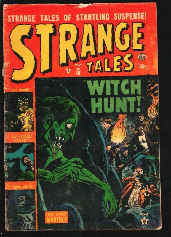 Strange Tales #18 (Marvel Comics, 1953), raw, ungraded comic book — front cover
