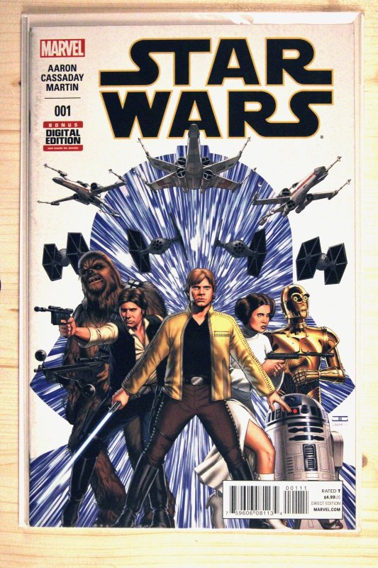 Star Wars #1 (Marvel Comics, 2015), raw comic book in NM+ 9.6 condition — front cover