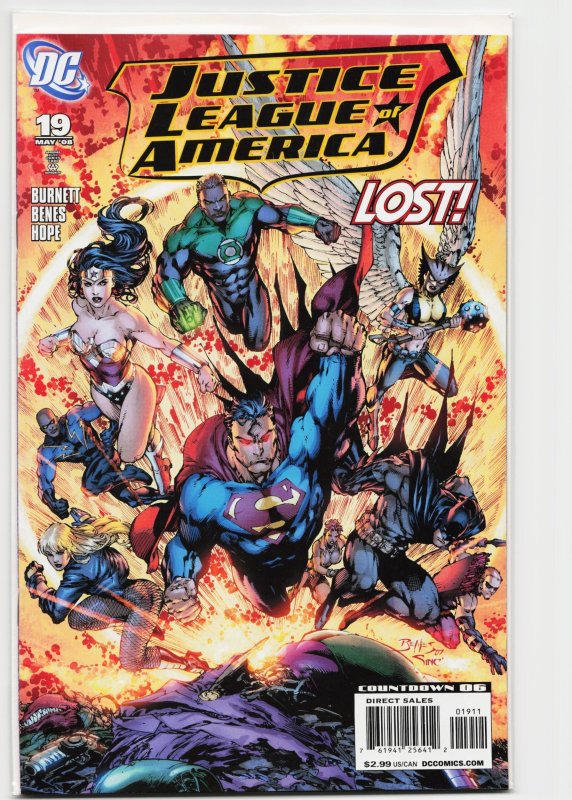 Justice League of America #19 (DC Comics, 2008), raw, ungraded comic book — front cover