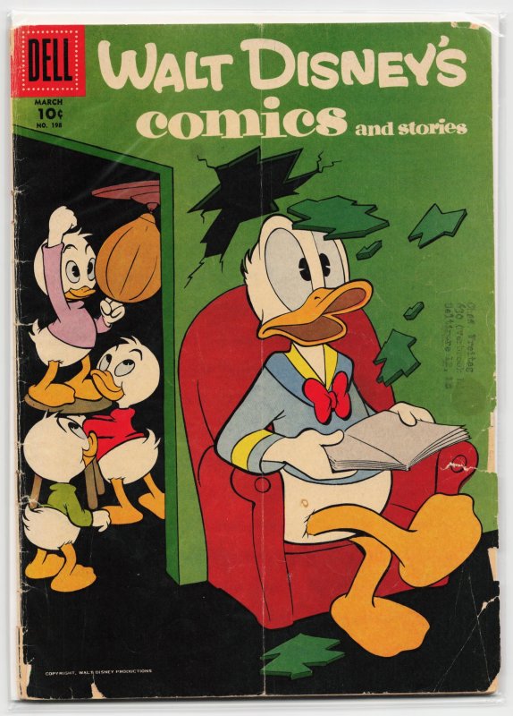 Walt Disney's Comics and Stories #198 (Dell, 1957), raw, ungraded comic book — front cover