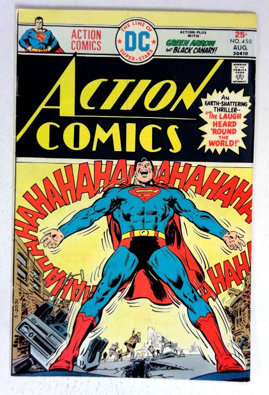 Action #450 (DC Comics, 1975), raw comic book in VF condition — front cover