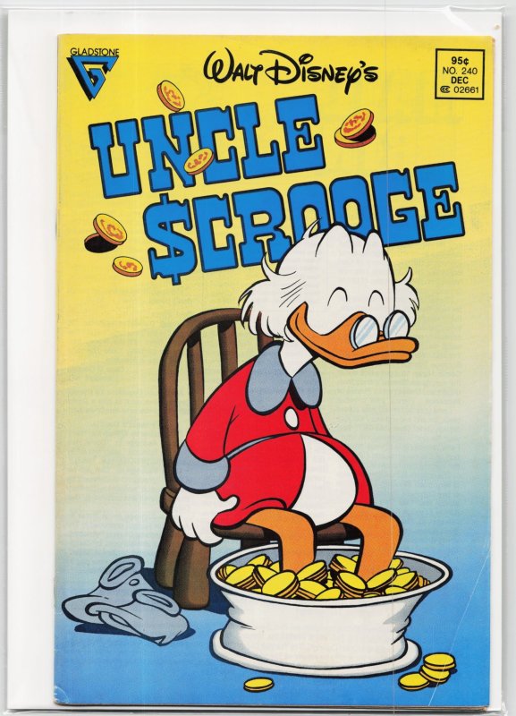 Uncle Scrooge #240 (Gladstone, 1989), raw, ungraded comic book — front cover