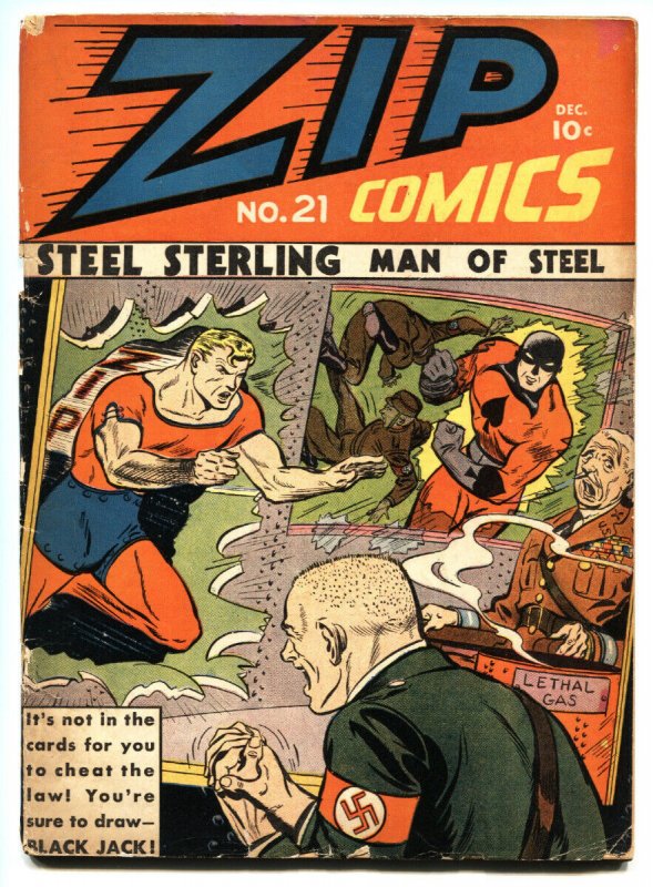 ZIP #21 (MLJ Magazines, 1941), raw, ungraded comic book — front cover