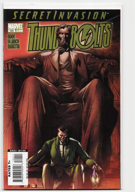 Thunderbolts #124 (Marvel Comics, 2008), raw, ungraded comic book — front cover
