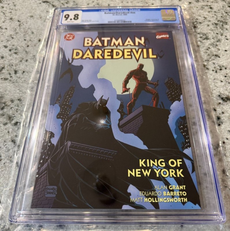 Batman Daredevil King of New York, CGC 9.8 graded comic book, Universal Blue label — front cover in its holder