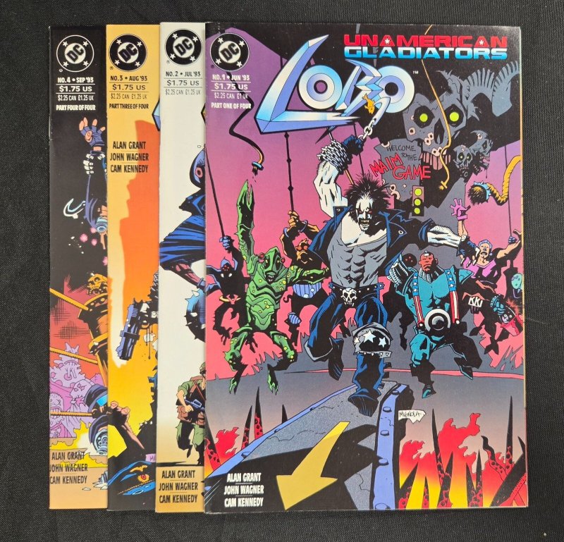 Lobo: Unamerican Gladiators 4PC #1-4 - Complete/ Mike Mignola Art (9.0/9.2) 1993 (1993), raw comic book in 9.0 condition — front cover