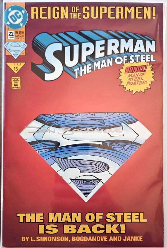 Superman Man of Steel #22 (DC Comics), raw, ungraded comic book — front cover