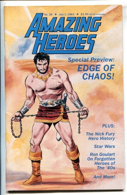 Amazing Heroes #26 (1983), raw, ungraded comic book — front cover