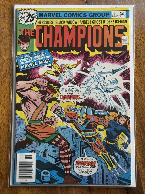 Champions #6 (Marvel Comics, 2021), raw comic book in FN+ 6.5 condition — front cover