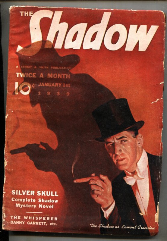 Shadow 1939 Jan 1 -Silver Skull-Rare Pulp Magazine G (Street & Smith, 1939), raw, ungraded comic book — front cover