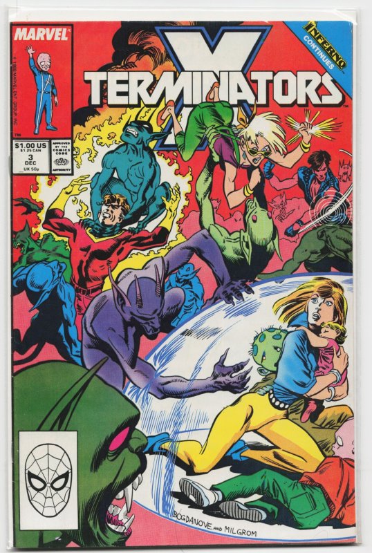X-Terminators #3 (Marvel Comics, 1988), raw, ungraded comic book — front cover