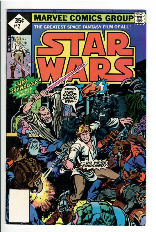 Star Wars #2 (Marvel Comics), raw comic book in VF+ condition — front cover